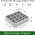 Joyoldelf 4 Pack Sock Drawer Organizer, 16-cell Fabric Dresser Drawer Organizers for Socks, Lingerie, Handkerchiefs,