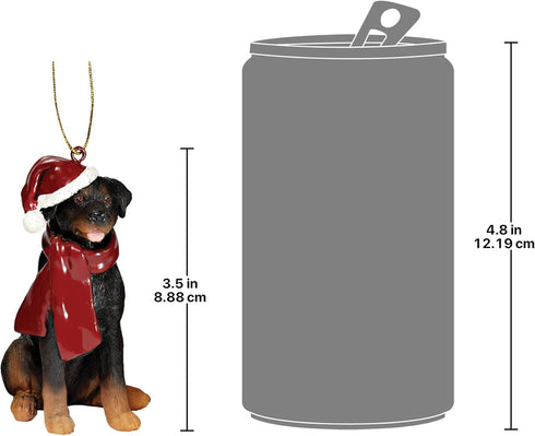 Design Toscano Full Color Christmas Xmas Rottweiler Holiday Dog Ornaments