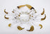 6" WitnyStore Clear Gold Crab Artistic Blown Glass Figurine Premium Hand-Blown Statue Tabletop Decoration Unique