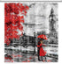 Yeele London Shower Curtain, Romantic Valentine's Day Big Ben Landscape Waterproof Polyester Home Decor