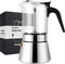 Geesta Premium Crystal Glass-Top Stovetop Espresso Moka Pot - 4/6/ 9 Cups