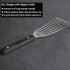 2 Pack Fish Spatula Turner, Stainless Steel Slotted Spatulas for Flipping, Turning, Frying & Grilling, 3"x6"+4"x8" Metal Slotted Spatulas, Wooden Full Tang Handle & Curved Blade