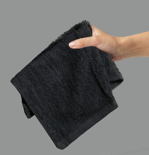 Pack 50, 12x12, Commercial Cotton Washcloths of Size Grade, Absorbent, Soft, Multipurpose Towels for Face, Gym