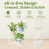 NQW 3 Tiered Tall Plant Stand Indoor Outdoor, Metral Plant Shelf for Corner Display Rack, Multi-Tier Folding Planter