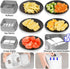 3 KEOUKE Multifunctional Vegetable Chopper White - Interchangeable Blades Potato French Fry Cutter with Container