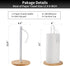 Wood Paper Towel Holder with Fixer, Free-Standing Kitchen Towel Holder with Non-Slip Wooden Base - White