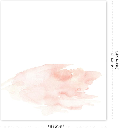 Hadley Designs 25 Pink Tent Table Place Cards for Wedding, Thanksgiving, Easter Catering, Folded Seat Assignment