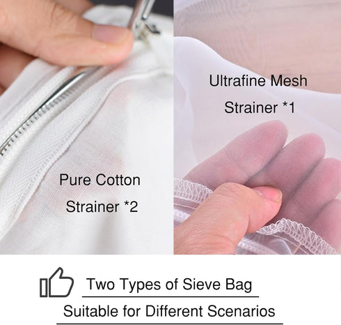 FATCAT Nut Milk Bag Strainer with Stand, Strainers Fine Mesh Bags, Jelly strainer, Reusable Cheese Cloth Bag