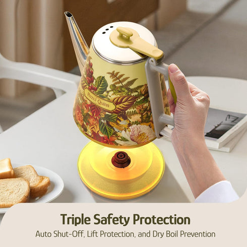 1 34 304 800W Hazel Quinn Retro X Eduardo Recife Collaboration Electric Kettle- Litres / Ounces Retro Small Tea Kettle