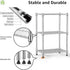 MZG Wire Storage Shelving 3-Tier Utility Shelving Unit, Steel Organizer Wire Rack for Home, Kitchen, Office - Chrome