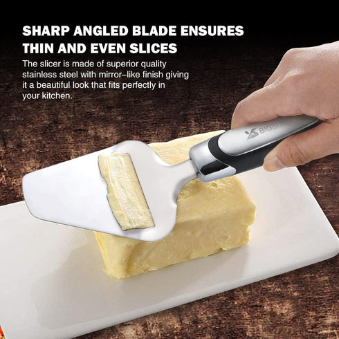 MSY BIGSUNNY Heavy Duty Stainless Steel Cheese Slicer, Non-slip Handle Cheese Plane Cutter