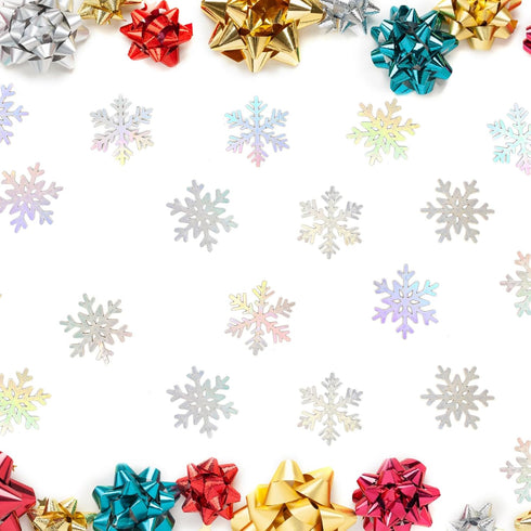 Vofrise 200PC Iridescent Snowflakes Confetti for Winter Wonderland Party Decorations Snowflake Table Scatter