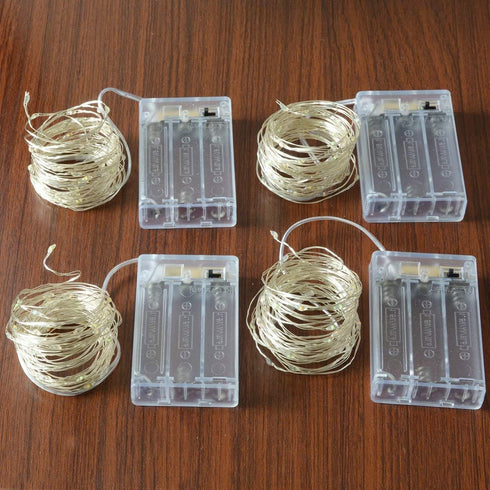 4-Pack 50 LEDs Multicolored Christmas Fairy Lights, Battery Operated Mini LED String Lights