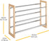 3 Whitmor Tier Expandable Shoe Rack -Stackable - Natural Wood and Chrome
