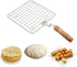 Papad Jali Stainless Steel Wire Roaster Rack Papad Jali With Wooden Handle Roasting Net Roast Grill Chapati Toast Roti Papad And More... by SRIYUG