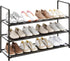 Vockot 3-Tier Floor,10-12 Stackable Shoe Rack, Sturdy & Durable Long Shoe Shelf Storage Organizer for Entryway