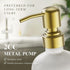 Set Set Cisily Kitchen Soap Dispenser Comes with Ceramics Sponge Holder, Gold Pumps, and Instant Dry Tray, Hand