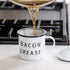Golden Hills Mercantile Bacon Grease Saver with Strainer - Vintage Enamelware Design, 4 inch x 4 inch (Black)