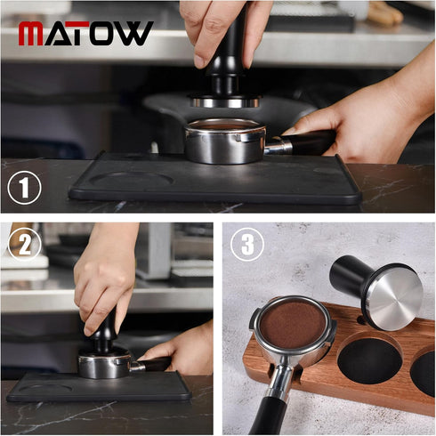 58.5mm Espresso Hand Tamper, Dual Calibrated Spring Loaded Coffee Tamper with Stainless Steel Flat Base