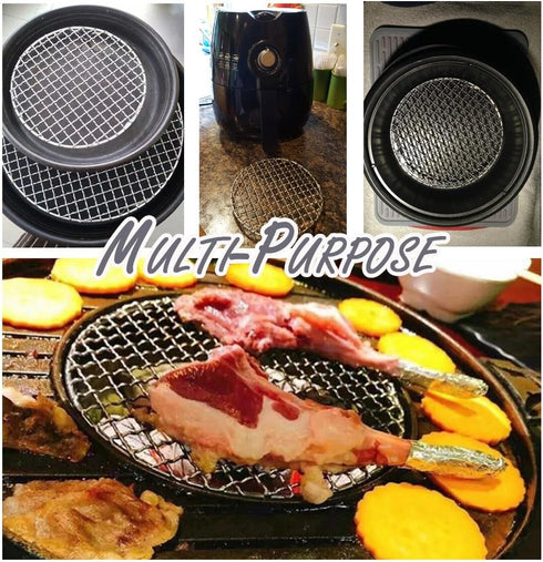 Cooking Rack Round Stainless Steel, Dia 8.25" Heavyweight Cross Wire Steaming Cooling Barbecue Rack