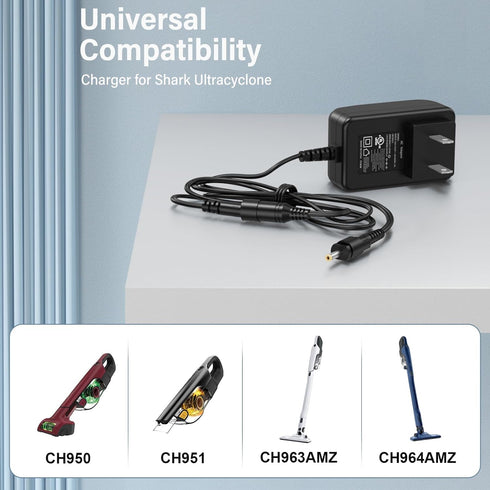 Charger for Shark CH950, CH951, CH950C, CH951C Power Charging Cord for Shark CH963AMZ, CH964AMZ, CH950C, CH951C, CH955
