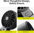 JISULIFE Life7 Handheld Fan 2024, Powerful Portable Fan with LED Display, 3600mAh, 5 Speeds, Lanyard, 3-IN-1 (Black)
