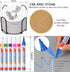 DoYoMo 6 Paint Your Own Butterfly Coaster with Markers,Craft Kits for Adul Absorbent Ceramic Tiles with Cork Base,DIY
