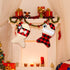 Skylety 2 Pieces Pet Christmas Stockings, Buffalo Plaid Burlap, 15 Inch Large Fish Shaped Bow for Xmas Tree