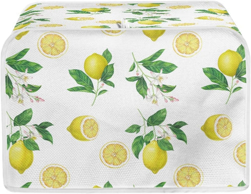 Toaster Cover 4 Slice,Lemon Theme Small Appliance Toaster Oven Cover for Kitchen,Dust and Fingerprint Protection,Machine Washable