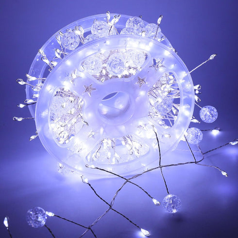 SNWLL 100 Battery Powered Fairy Lights with Remote, LED Cluster Lights Christmas Waterproof Twinkly Globe String Lights