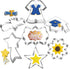 Graduation Cookie Cutter Set, 7 Piece Graduation Cap, Gown, Diploma, Sunflower, Star Cutters for 2024 Party