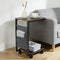 comfoyar C Shaped End Table with Wheels, Small Side Table for Couch