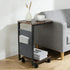 comfoyar C Shaped End Table with Wheels, Small Side Table for Couch