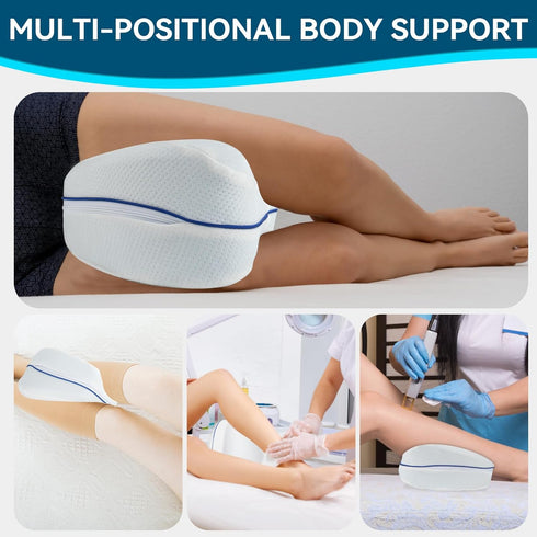 Knee & Leg Foam Support Pillows for Sleeping, Memory Foam Cushion for Back Pain, Removable Washable Cover, 1 Pack