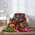 VOOHDDY Cozy 80"x60" Funny Colorful Hippie Peace Love Blanket, Soft Blankets Flannel Bed Throw Lightweight Plush Gifts