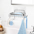 SUS304 6 Drilling-Silver-1 Pack ODesign Soap Dish Holder Stainless Steel with Hooks Loofah Bath Sponge Towel Razor