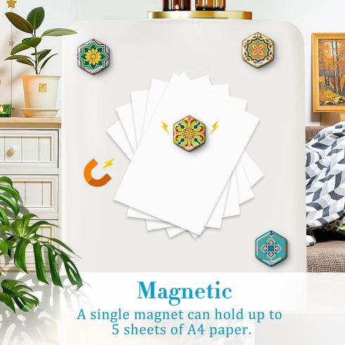 MORCART 30PCS Hexagon Fridge Magnets, Cute Decorative Magnets for Refrigerator and Office Gift