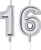 16th Birthday Candles - Happy Birthday Cake Numeral Candles Topper Decoration for Wedding Anniversary