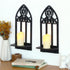Zzbakress 2 Pcs Gothic Sconces Wall Decor - Black Goth Arched Church Wall Art Gothic Home Decor for Living Room