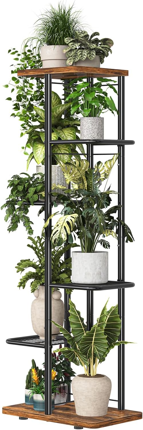 Simple Trending Plant Stand Indoor Outdoor, 6 Tier Plant Shelf, Tall Corner