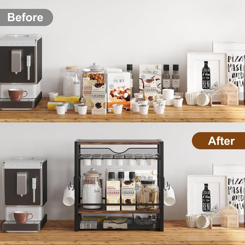TQVAI K Cup Holder, 70 Capacity Coffee Pod Drawer & Organizer for Countertop, Black Coffee Bar Decor