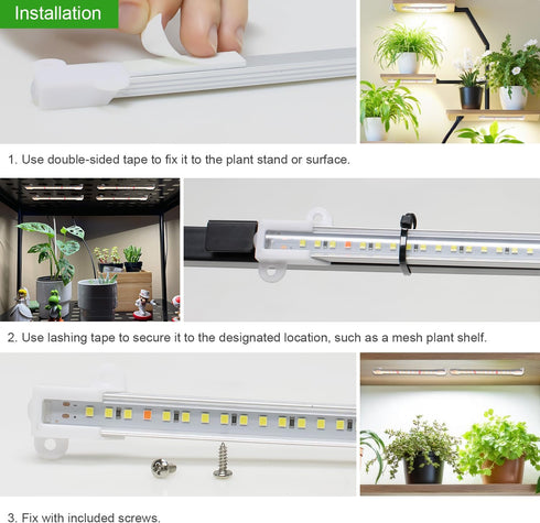8 inch 56 6/12/16 3 2 Wiaxulay Grow Light Strip, LEDs Full Spectrum Grow Lights for Indoor Plants, Under Cabinet Grow