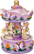 Elanze Designs Purple Floral Fairy Musical Carousel, 6 inch Rotating Figurine Plays Carousel Waltz Tune