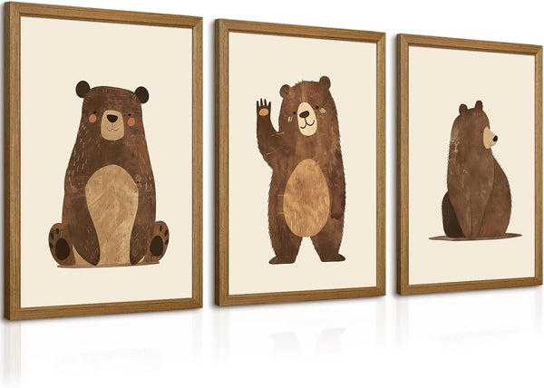 Lwoztra Nursery Wall Art Baby Canvas Pictures Bear Wall Decor Boys Room Prints