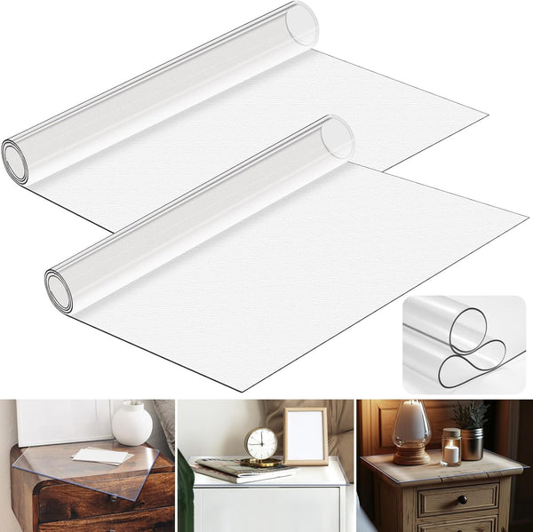 Nightstand Protector, Clear Plastic Table Cover Protector 15.8 x 23.6 Inch, 1.5mm