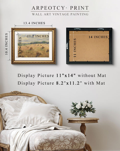 ARPEOTCY Vintage Gold Framed Wall Art, 13x16 inch Retro Paintings, Canvas Prints Artwork for Living Room Gallery