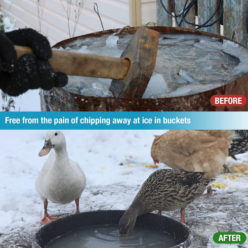 150W Chicken Waterer Heater, Aluminum Utility De-Icer for Farm & Livestock, Non-Conductive and Anti-Rust Heated Chicken
