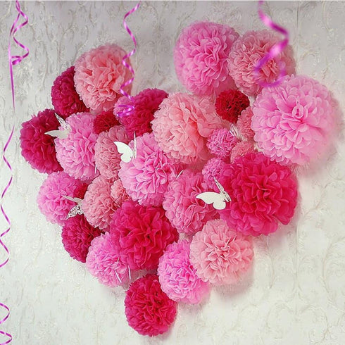 Gavoyeat 18 pcs Paper Pom Poms Color Tissue Flowers for Birthday Celebration Wedding Party Halloween Christmas
