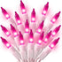 Brillarlights 100 Count Mini Pink String Lights, 21ft Indoor Outdoor Christmas Tree Lights