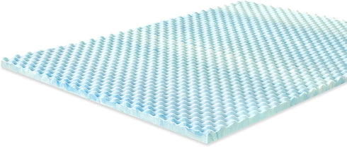 ZINUS 1.5 Inch Swirl Gel Cooling Memory Foam Mattress Topper, CertiPUR-US Certified, Full Size, Light Blue